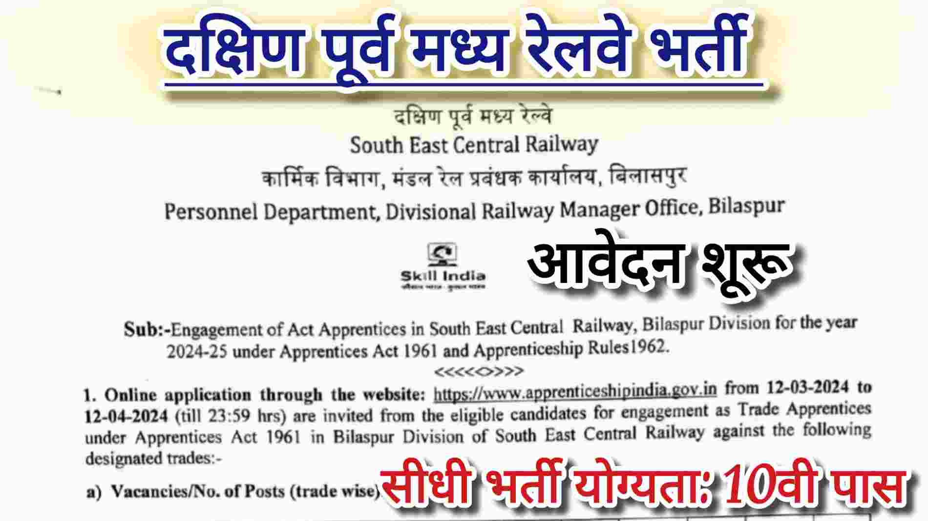 South East Central Railway Recruitment